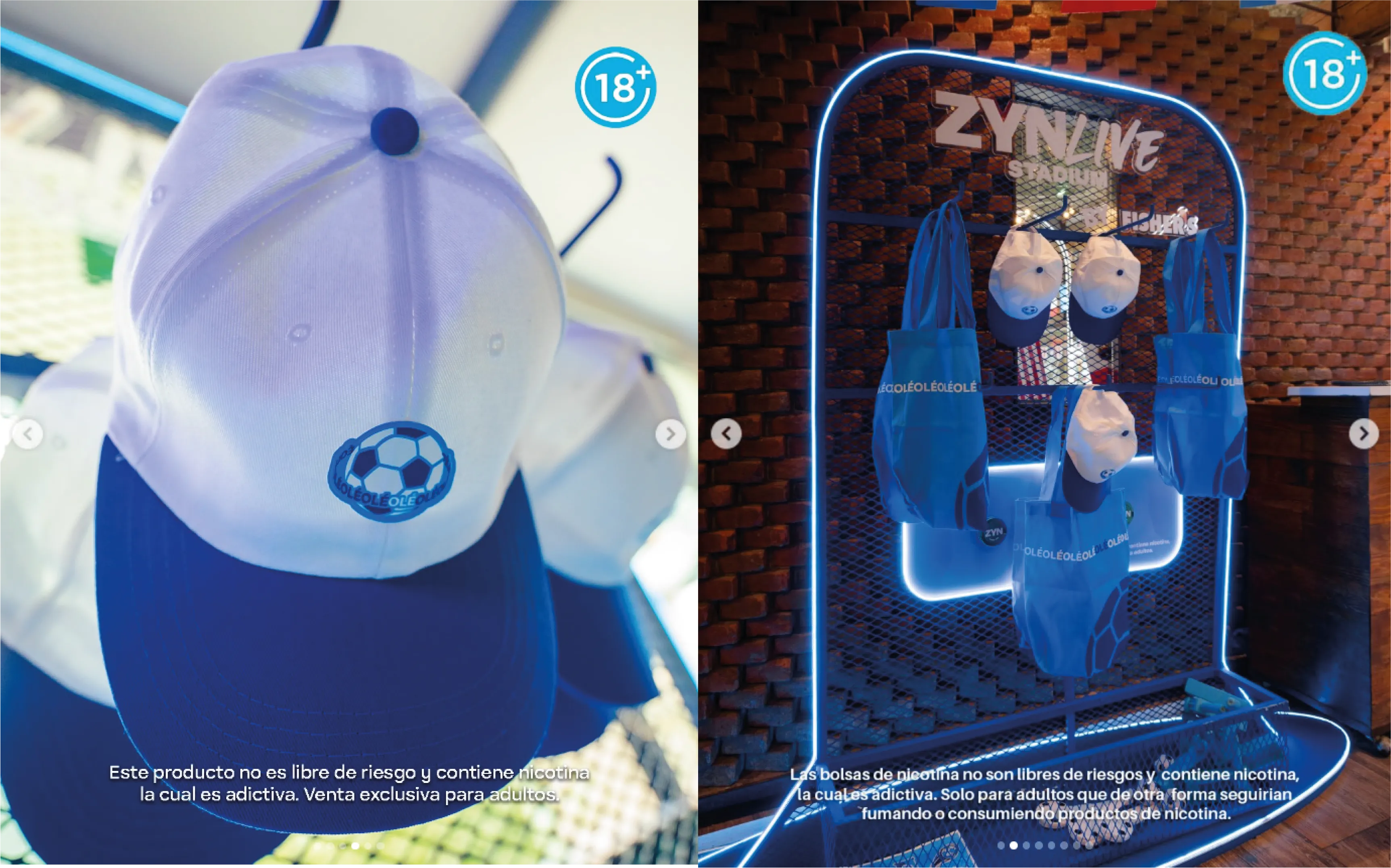 Activación de marca con gorras y bolsas promocionales